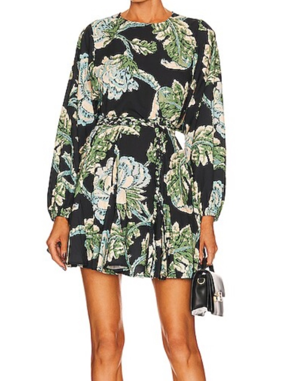RHODE Ella Dress in the Camellia Vine Black Size Medium NWOT